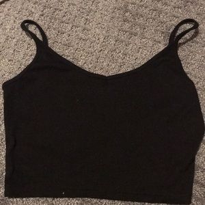 Black crop tank top